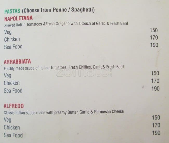 Menu at The Patio, Hyderabad, Shilparamam Food Courts