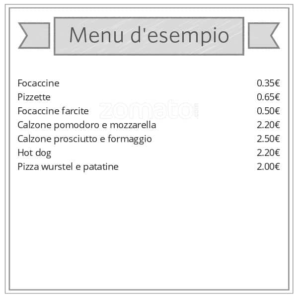 Menu di Panizzeria 