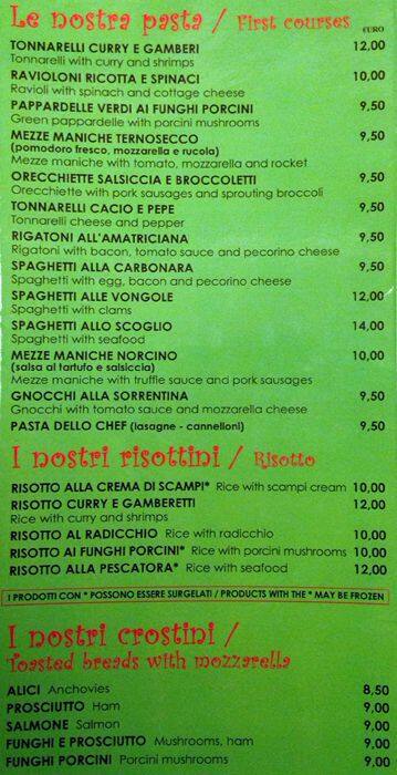 Menu di Ristorante Terno Secco 