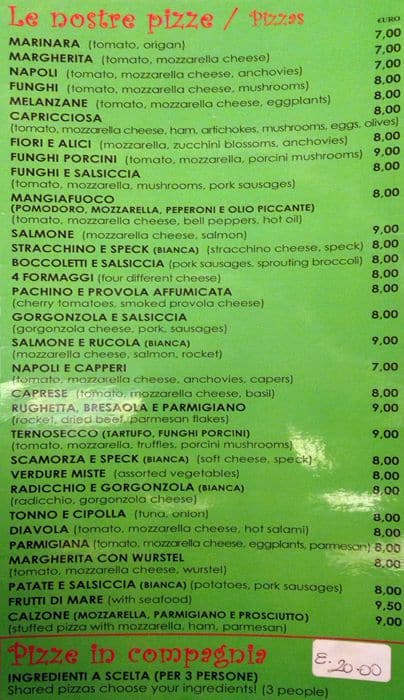Menu di Ristorante Terno Secco 