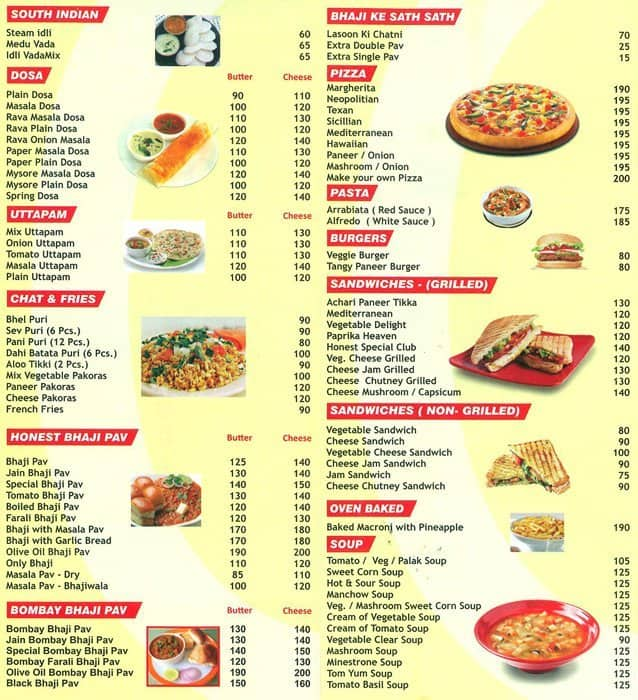 Honest Menu, Menu for Honest, Borivali West, Mumbai - Zomato