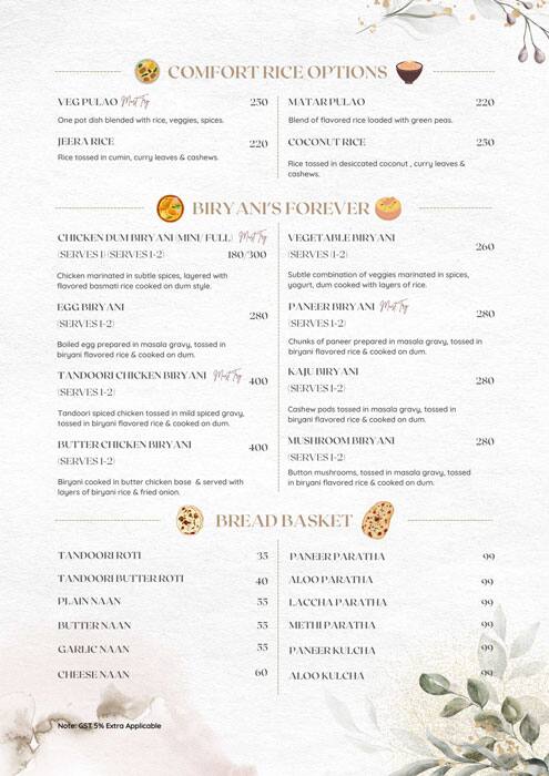 Menu at Rustic Cook Haus, Hyderabad
