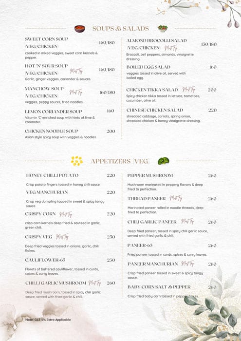 Menu at Rustic Cook Haus, Hyderabad