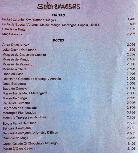 Arte do Bitoque menu