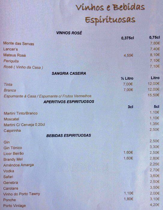 Arte do Bitoque menu