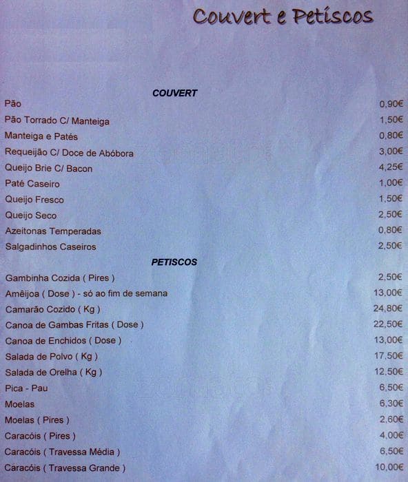 Arte do Bitoque menu