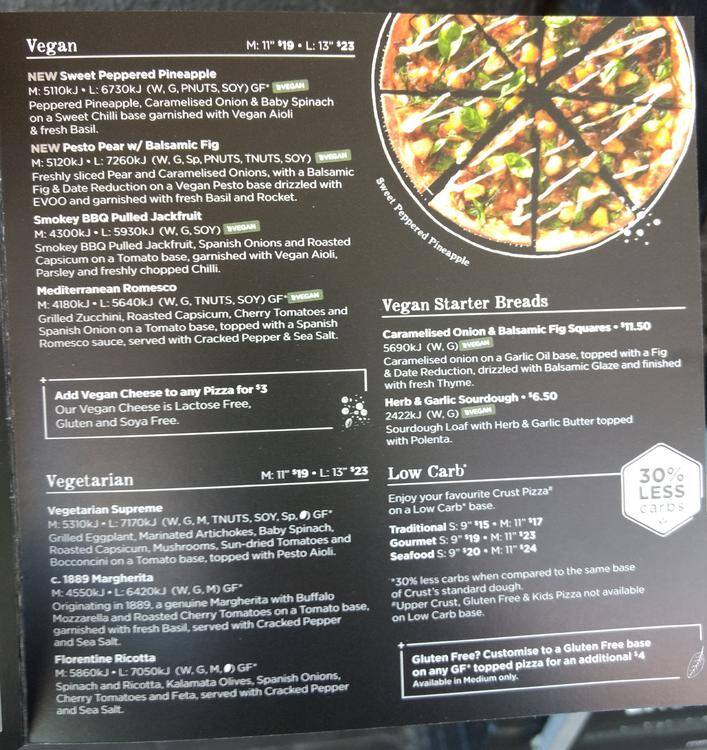 Crust Pizza Rozelle меню