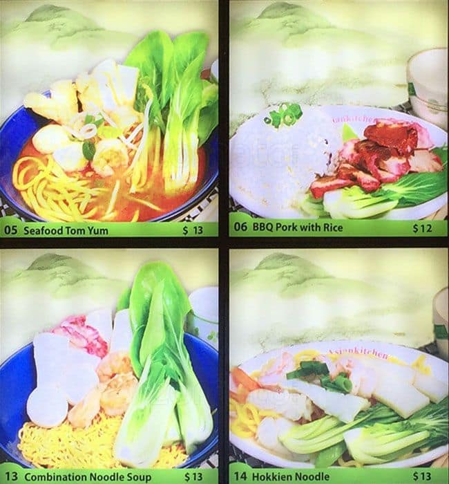 Carta de Asian Kitchen & Rice Rolls