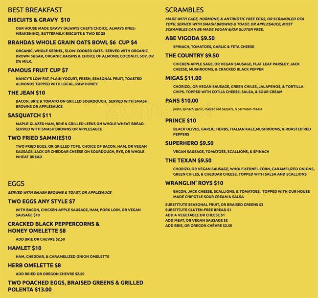 Juniors Cafe Menu, Menu for Juniors Cafe, Hawthorne, Portland ...