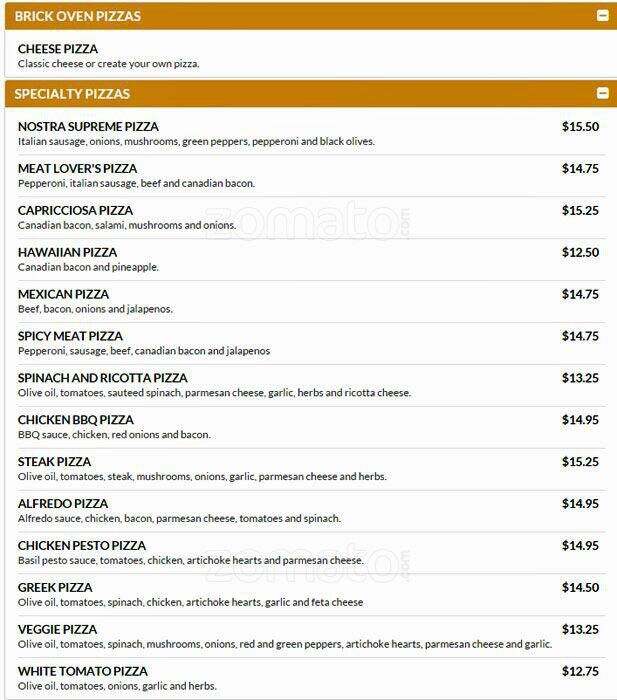 Cosa Nostra Pizzeria Menu, Menu for Cosa Nostra Pizzeria, Shavano Park ...