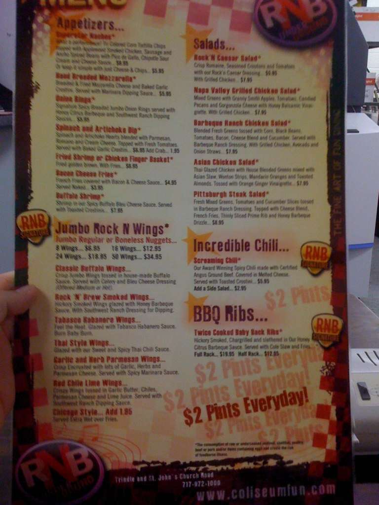 Coliseum Entertainment Mgplx menu