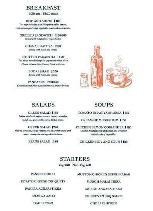 The Cliff - Rooftop Bar & Lounge menu