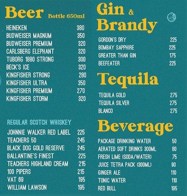 Baraf menu