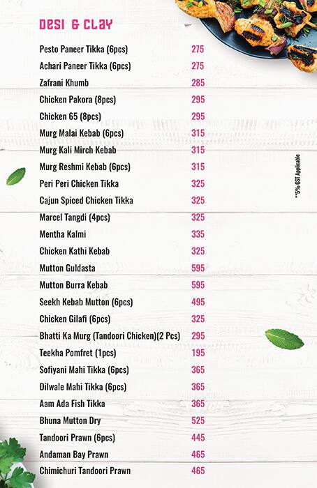 Baraf menu