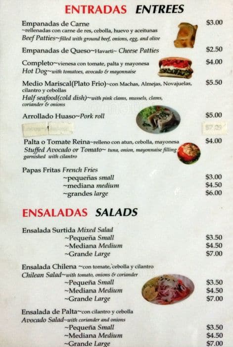 Rosas Cafe Menu