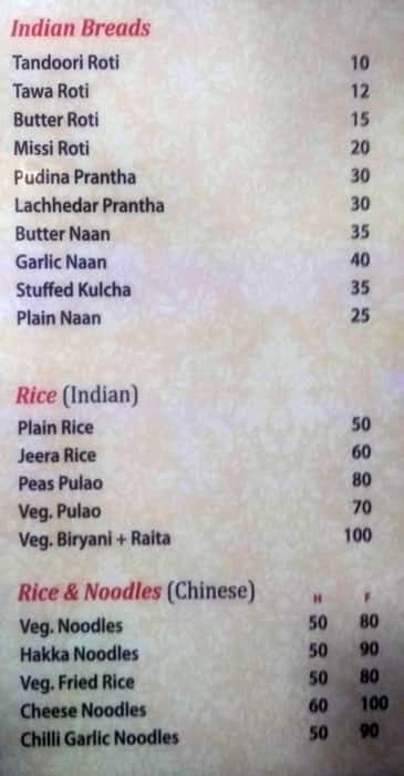 Annapurna Sweets & Fast Food menu