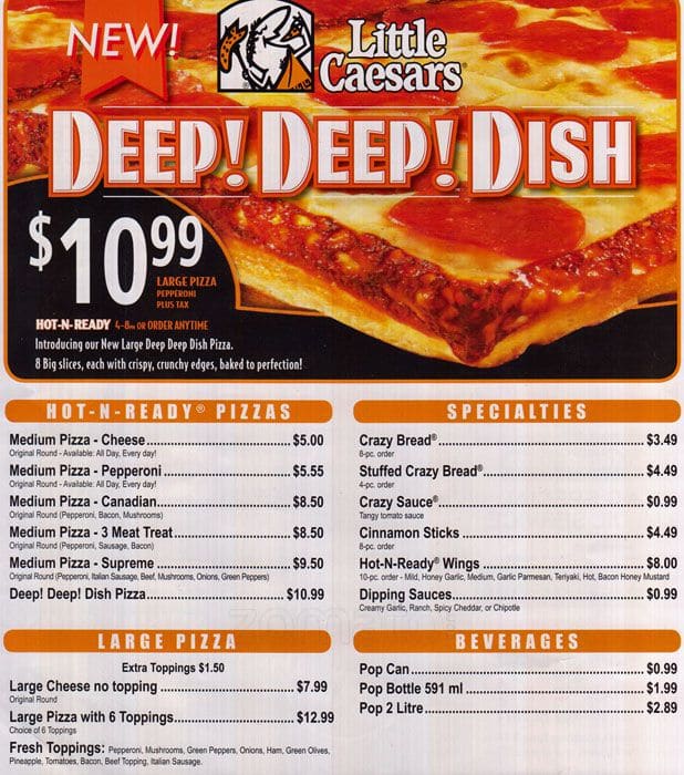 Menu at Little Caesars Pizza pizzeria, Pickering, 570 ...