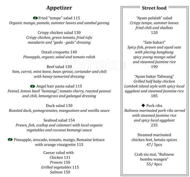 Suku - Conrad Menu, Menu for Suku - Conrad, Tanjung Benoa ...