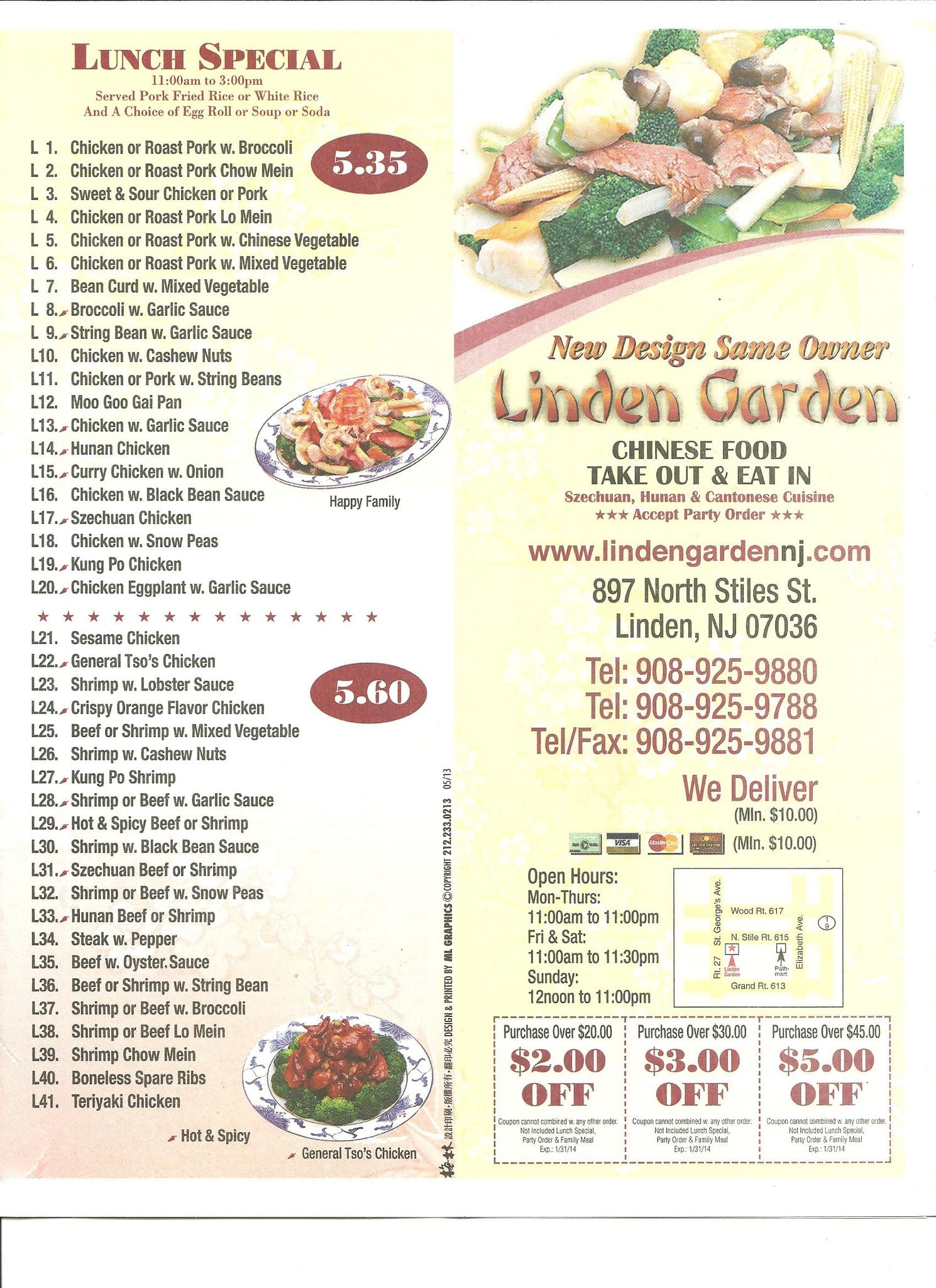 Linden Garden Chinese Menu Menu For Linden Garden Chinese Linden Linden
