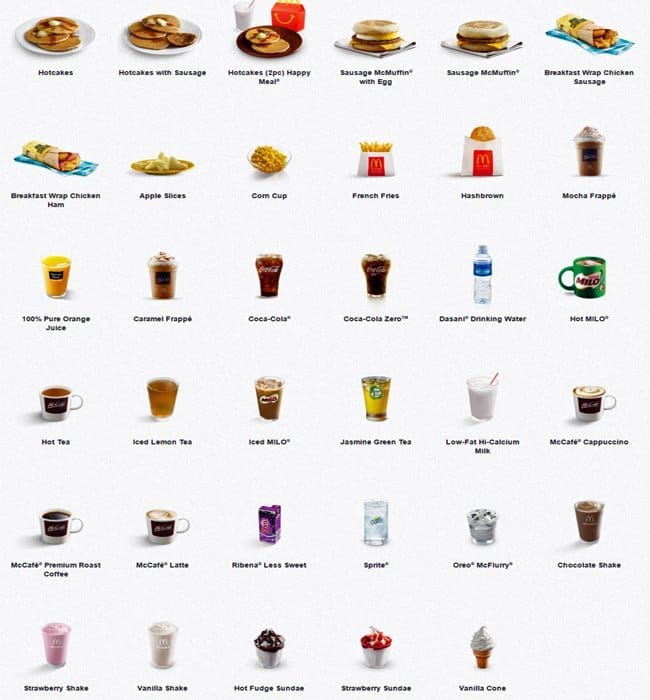 McDonald's メニュー
