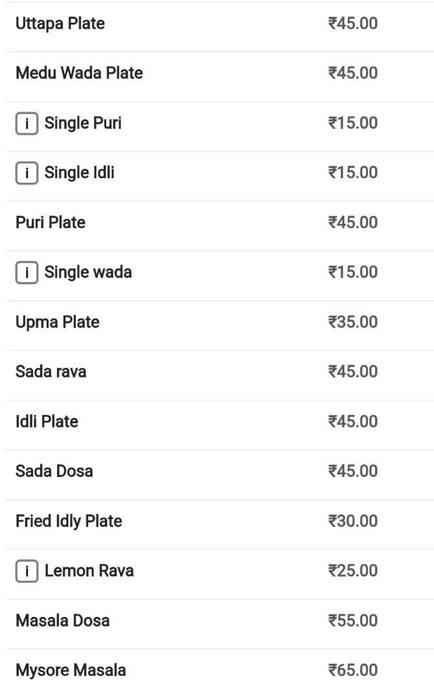 Menu of Idliyum, Vasai, Mumbai