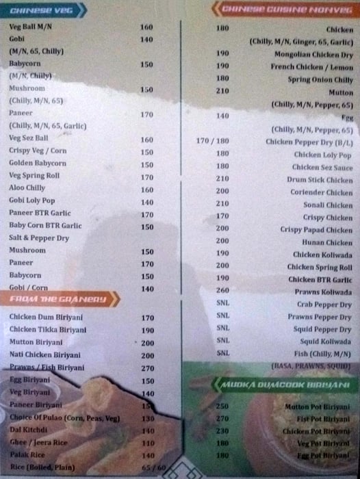 Menu at Ujwal Family Bar&Restaurant, Bengaluru