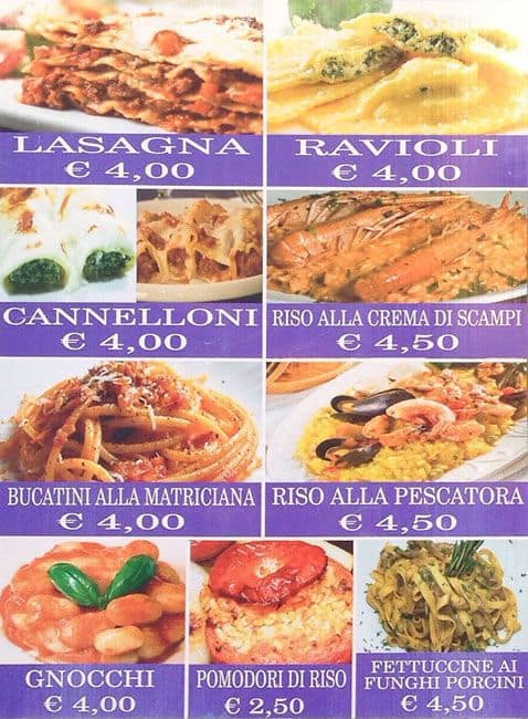 Menu di Pizza Light 