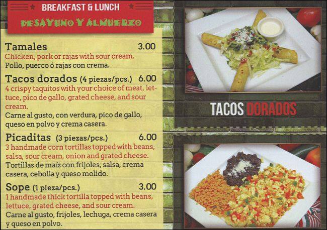 Los Sabores de Mexico Menu, Menu for Los Sabores de Mexico, West ...