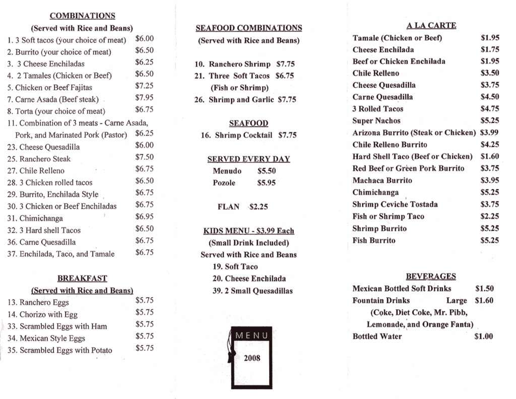 Los Taquitos Menu, Menu for Los Taquitos, Ahwatukee, Phoenix