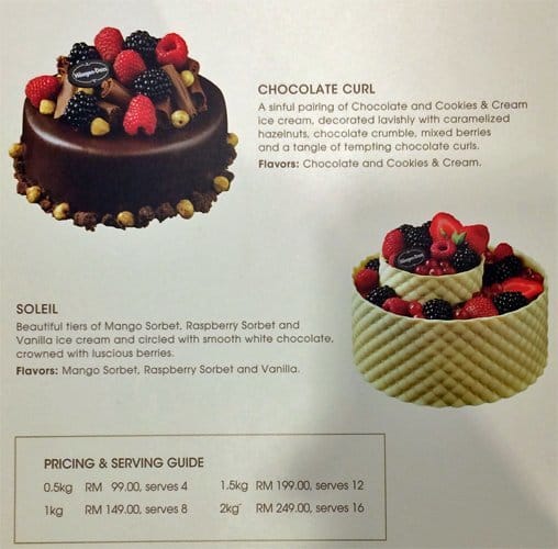 haagen dazs cake harga