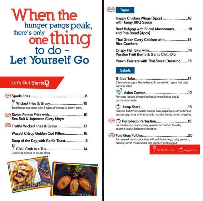 Spuds & Aprons Menu, Menu for Spuds & Aprons, Bukit Merah, Singapore