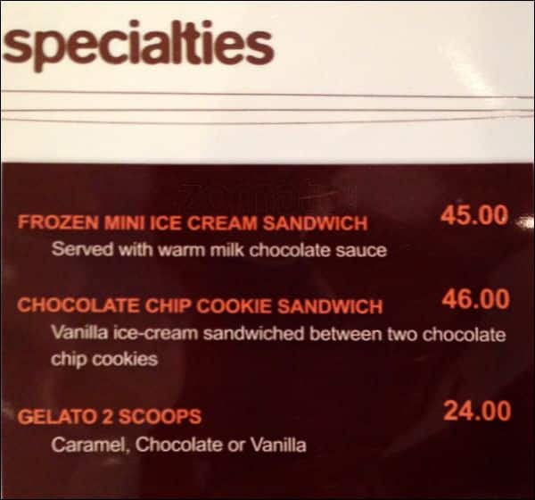 Menu at Chocolate bar, Dubai, 374C+M4R