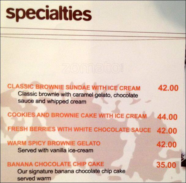 Menu at Chocolate bar, Dubai, 374C+M4R