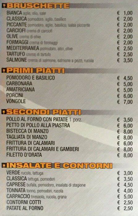 Menu di Pizzeria Centrale 
