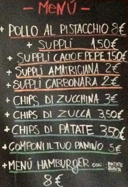Menu di Officine 123 