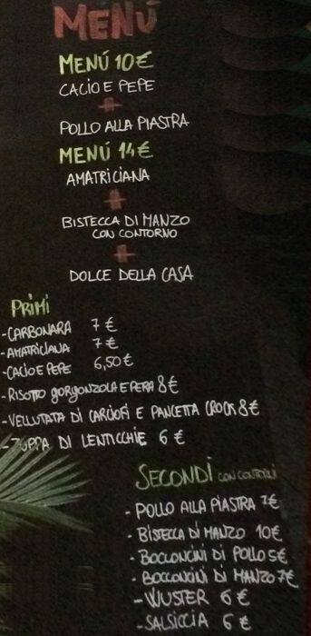 Menu di Officine 123 