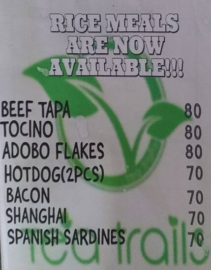 Carta de Tea Trails Milk Tea