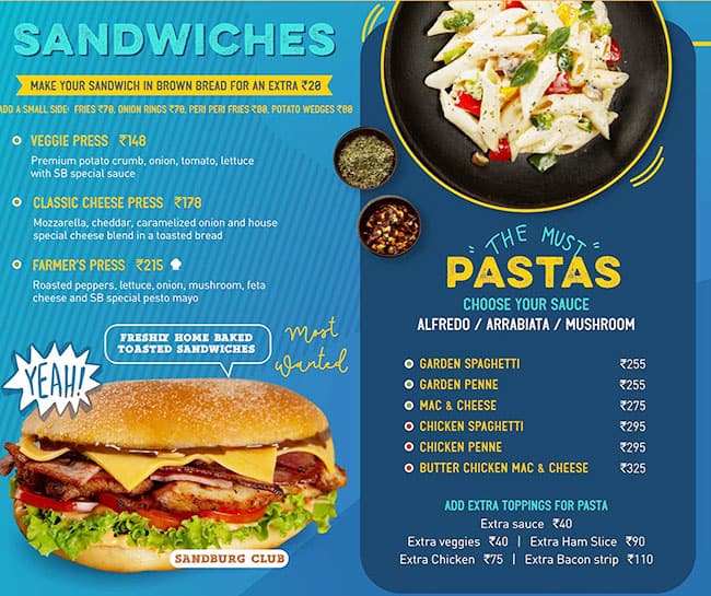 Sandburgs menu