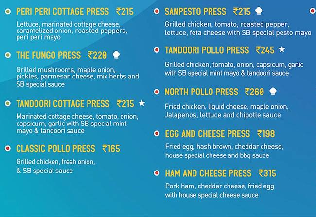Sandburgs menu