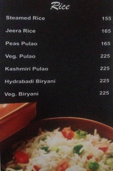 Silver Oak menu