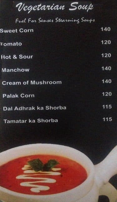 Silver Oak menu