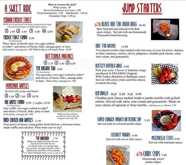 Menu at Carr's Restaurant, Lakewood