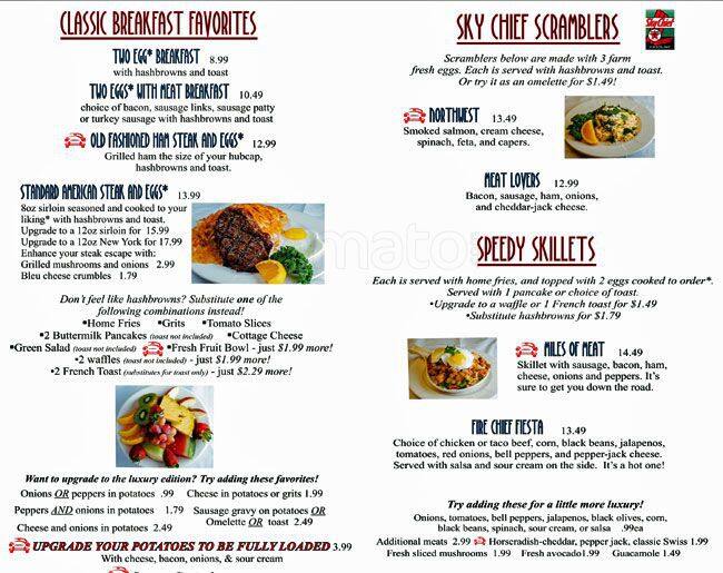 Menu at Carr's Restaurant, Lakewood