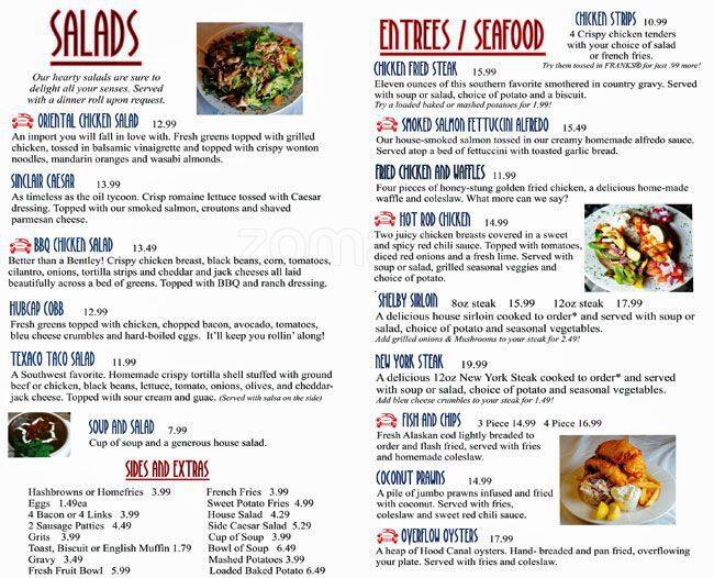 Menu at Carr's Restaurant, Lakewood