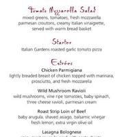 Italian Gardens At Grand View Lodge Menu