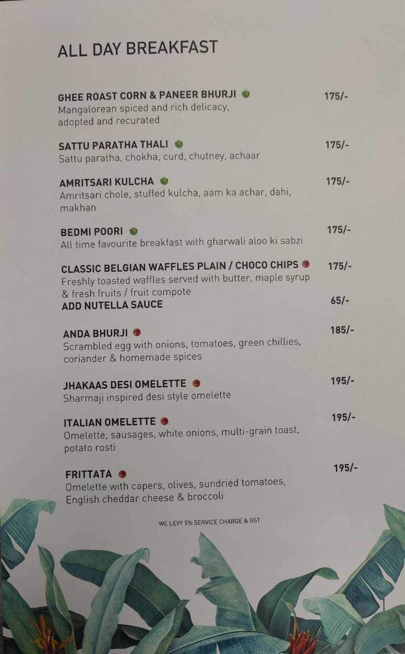 Mocha Cafe & Bar menu