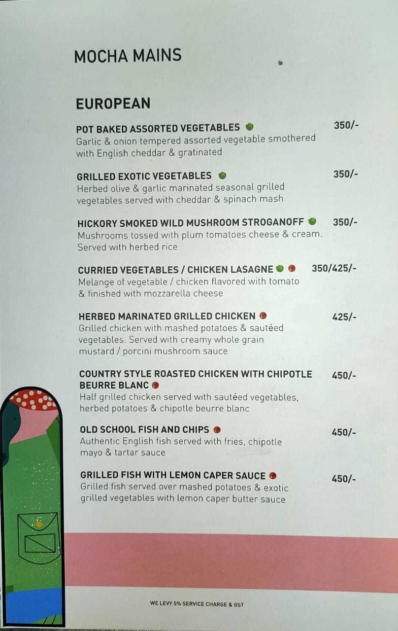 Mocha Cafe & Bar menu