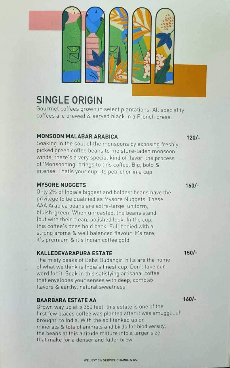 Mocha Cafe & Bar menu