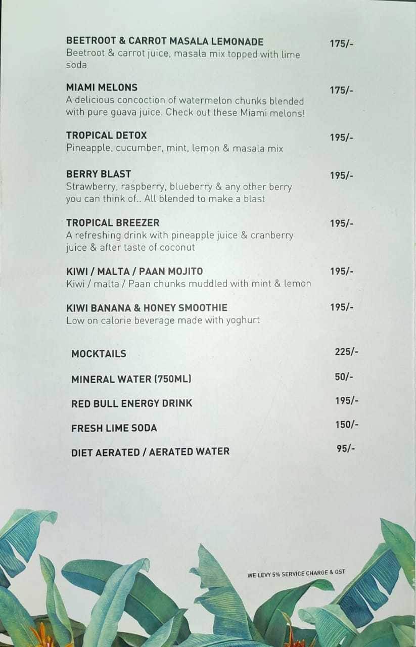 Mocha Cafe & Bar menu