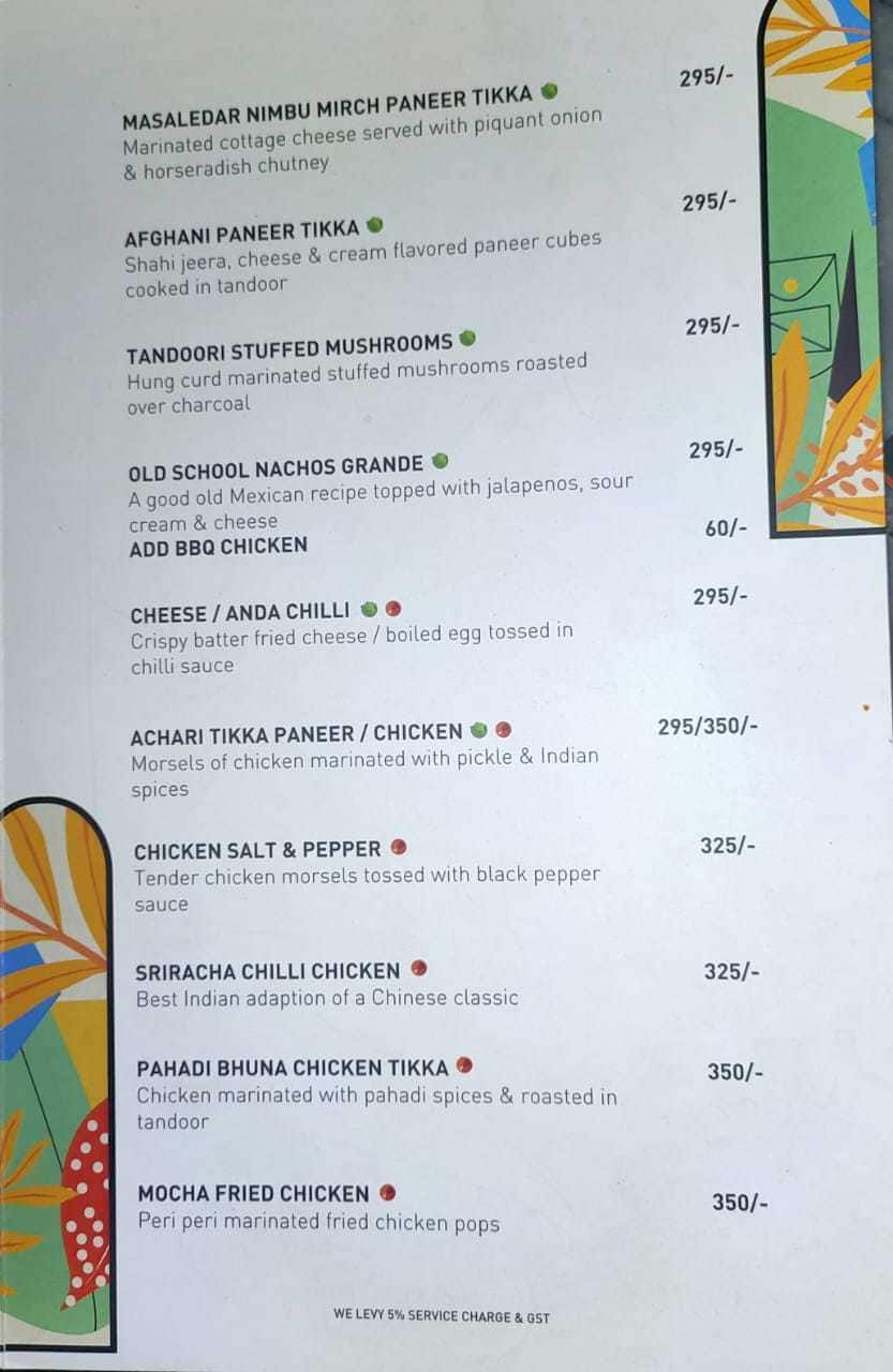 Mocha Cafe & Bar menu